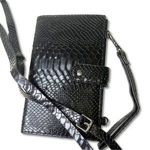 NWT | Faux Snake | Portfolio Wallet With Cross Body & Wrist Attachment